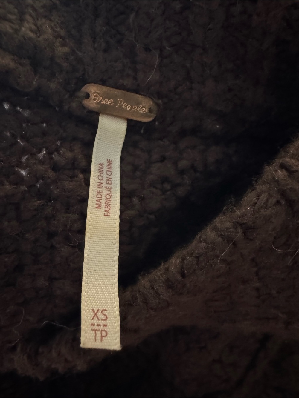 Oversized Free People Cable-Knit Crew Sweater in Brown - Picture 15 of 16